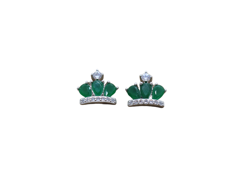 Emerald Crown Studs