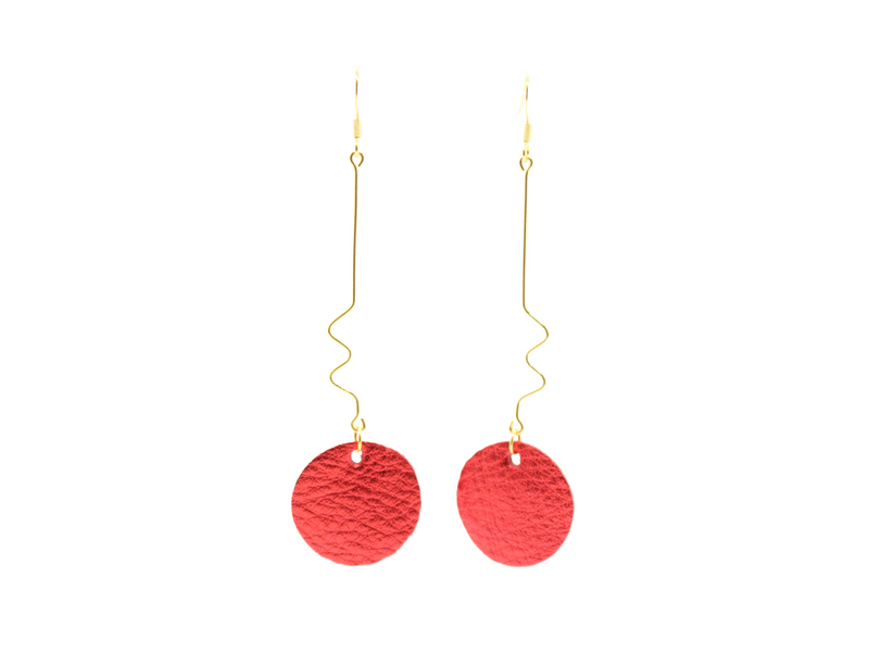 Red Ribbon Deco Earrings