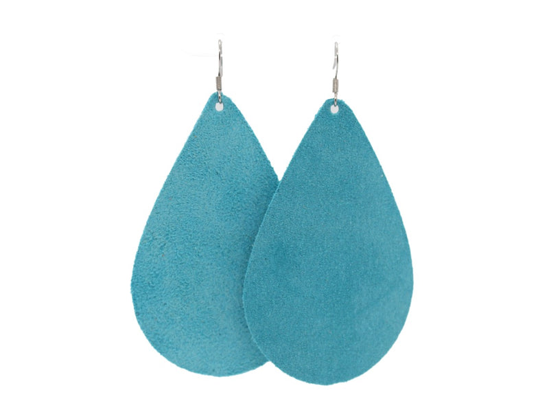 Paradise Blue Suede Teardrops