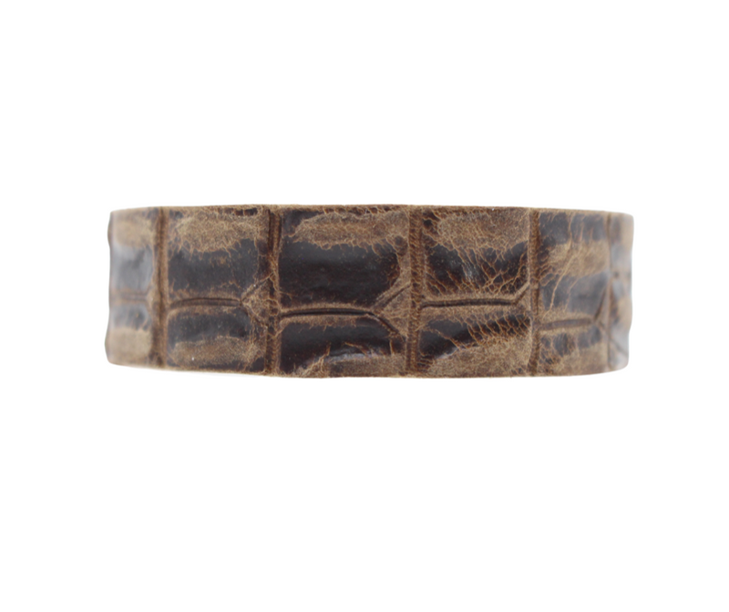 Tortoise Leather Slim Cuff