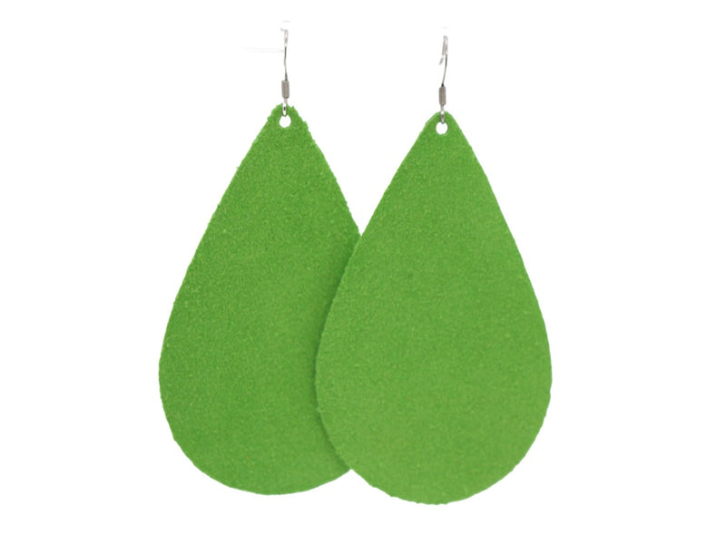 Fresh Lime Suede Teardrops