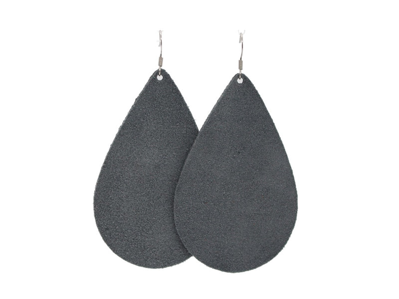 Slate Gray Suede Teardrops