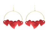 Red Ribbon Juliet Hoops