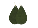 Olive Suede Teardrops