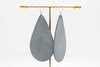 Slate Gray Suede Teardrops