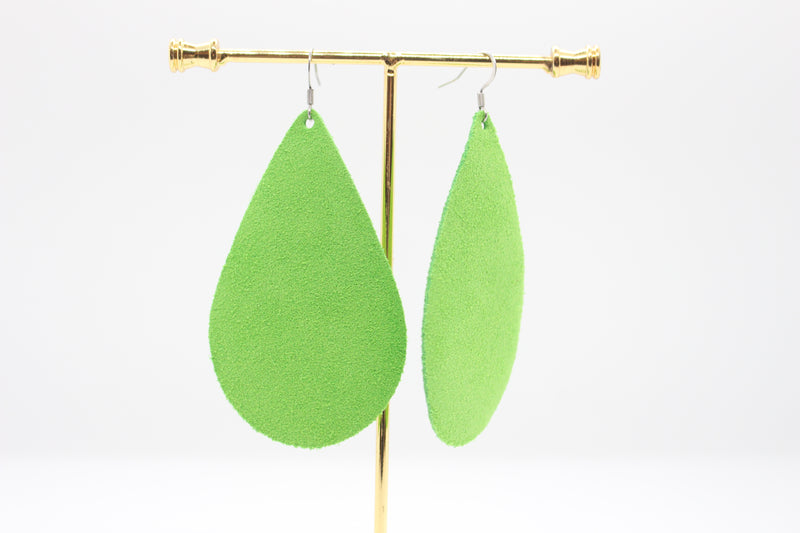 Fresh Lime Suede Teardrops