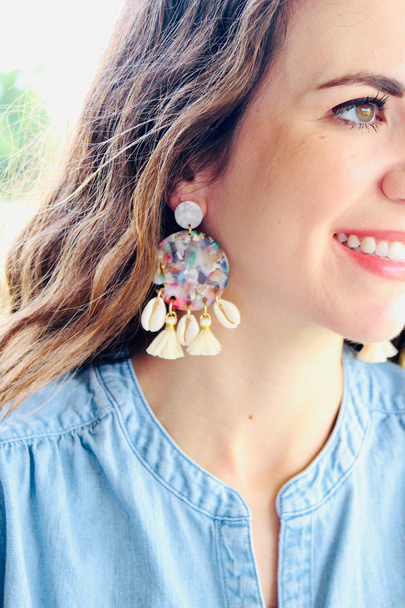 Multi Shelly Statement Earrings