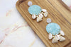 Aqua Shelly Statement Earrings