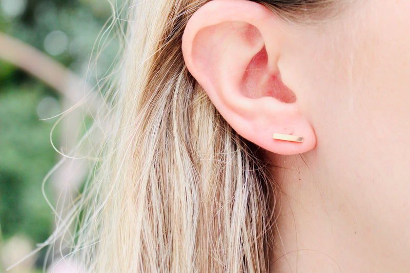 Rose Gold Bar Studs